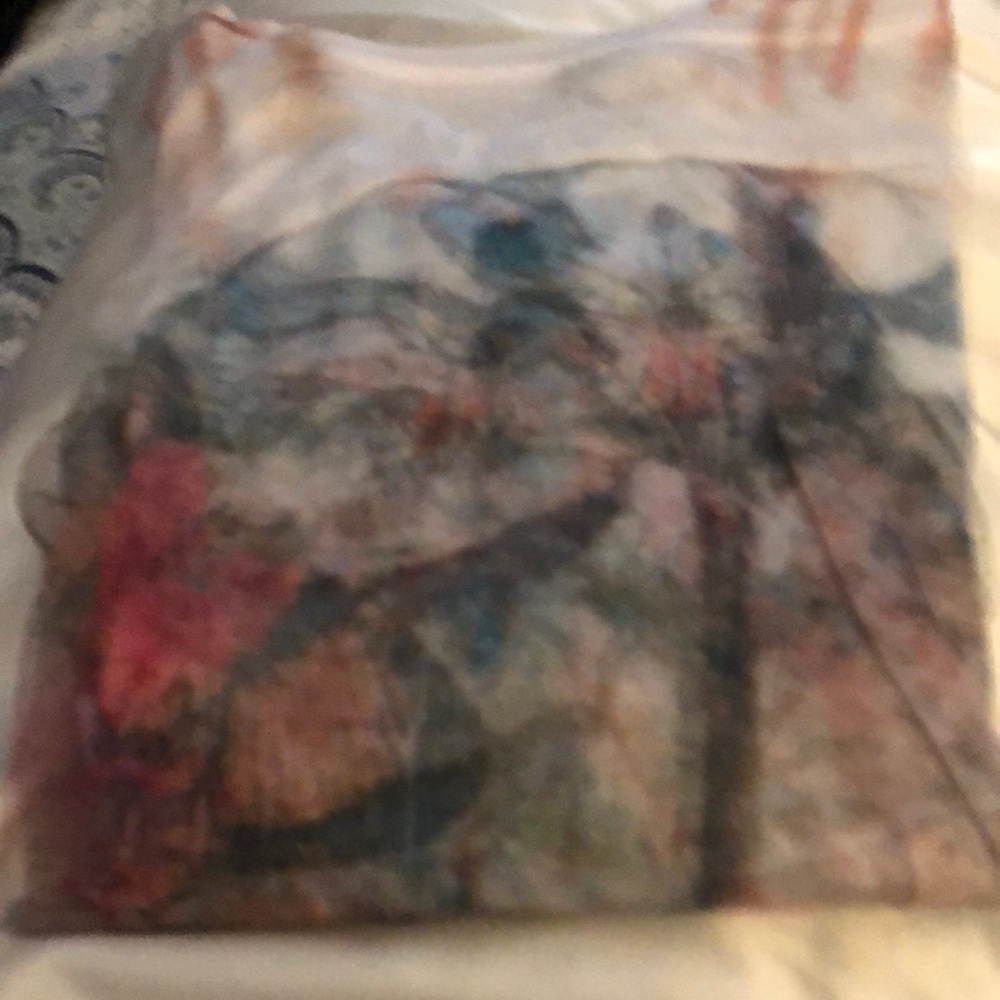 cotton with a layer of chiffon butterfly T-shirt
